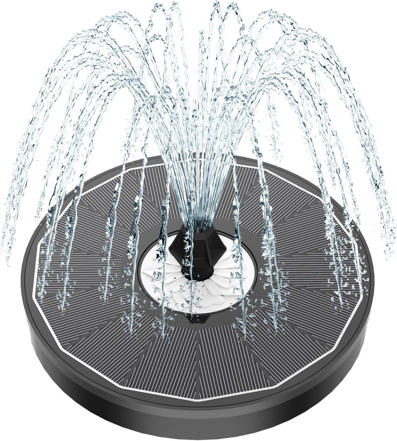 Yzert Solar Fountain Glass White Flower, 3.5W Bird Bath Fountains Solar Power No Battery with 4 Fixed Rods & 7 Nozzles, Solar Fountain Pump for Bird Bath, Garden, Outdoor, Pond, Pool,Hummingbird - Image 1